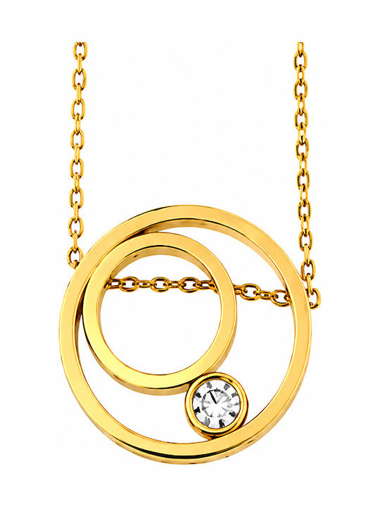Theodora's Jewellery Necklace From Gold Plated Steel JT-K23100-Gold
