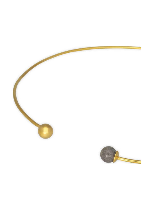 Choker Labradorite Stone Handcrafted Gold Plate...