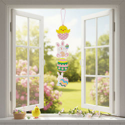 Easter Hanging Decoration Glitter Foam 60 Cm Set 4 Pieces