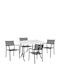 Zeta 5-Piece Outdoor Dining Set Black