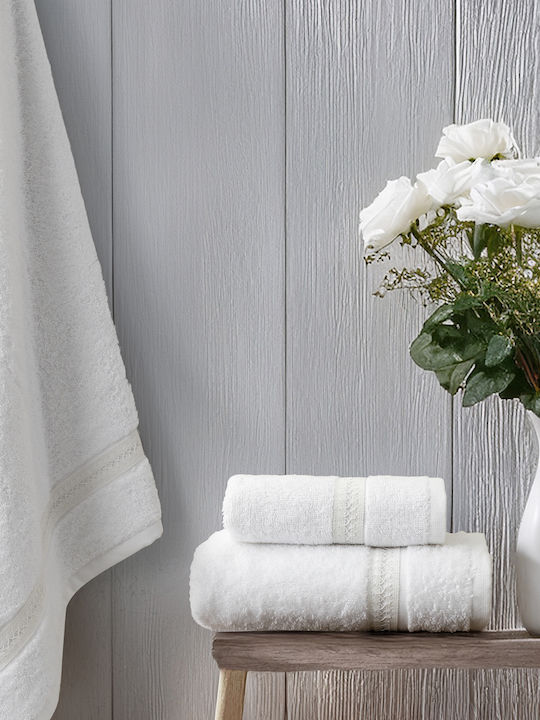 Nima Bath Towels Set 3 Pieces Aveline White Weight 450gr/m²