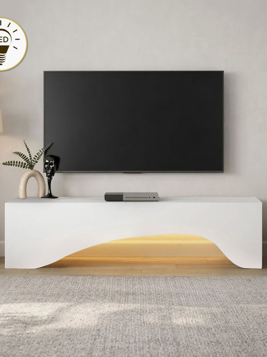 Έπιπλο Τηλεόρασης Mara με Φωτισμό LED Λευκό Μ150xΠ31.4xΥ40cm