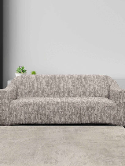 Madi Elastic Cover Three Seater Sofa Taupe