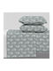 Astron Italy Vivian Set Bed Sheets King Size with Rubber Hugger 260x280cm Gray (4 Pieces)