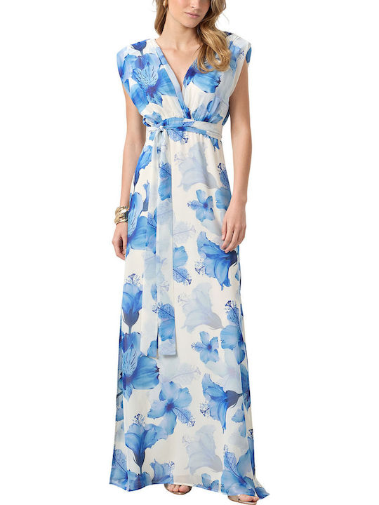 Summer Maxi Dress with Slit Sky Blue