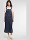 Midi Denim Dress Dark Indigo