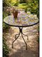 Garten- und Terrassentisch für Kleinen Raum mit Metallrahmen 60x60x75cm