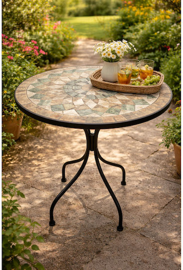 Masă Pentru Spații Exterioare Mici Cu Ramă Metalică 60x60x75cm