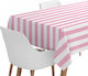 Τραπεζομάντηλο Αδιάβροχο Ροζ Ριγέ 120 Cm X 180 Cm