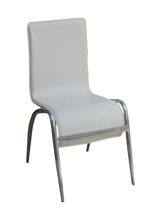 Mdc-89 Dining Chair with Ecru Artificial Leathe...