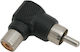 Set 5 Adaptoare Rca 90° Feminin-masculin Conector Rca Audio Video Unghiular Negre Set 5 Bucăți