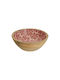 Round Wooden Orange Serving Bowl with Diameter 19cm