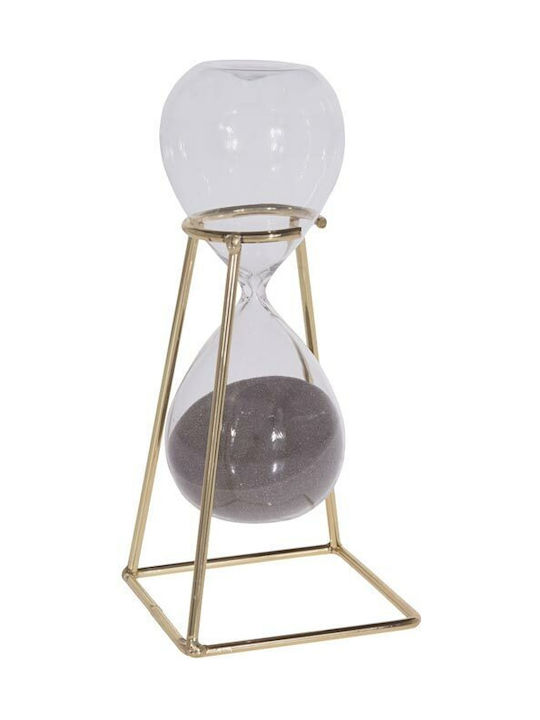 Glass Hourglass 4 Colors Metallic Base 6x6x19cm...