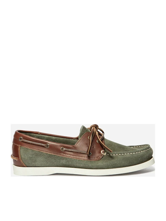 Phenis Δερμάτινα Ανδρικά Boat Shoes σε Πράσινο Χρώμα