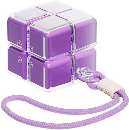 Cutie de Medicamente Flippy Model Cub Rubik Cu Curea de Agățat Dispenser Portabil de Medicamente Organizator de Pastile Estimat pentru 7 Zile 7,3 X 6 X 6 Cm Mov