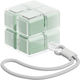 Cutie de Medicamente Flippy Model Cub Rubik cu Curea de Agățat Dispenser Portabil de Pastile Organizator de Pastile Estimat pentru 7 Zile 7,3 X 6 X 6 Cm Verde Deschis