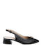 Leather Heels With Low Black Heel