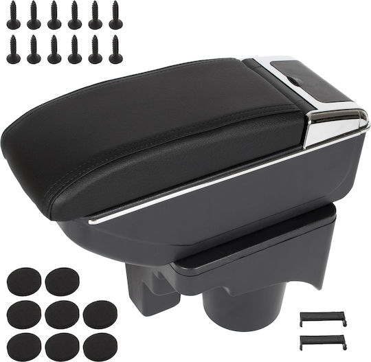 Vw Jetta V 05-10 Armrest Storage Black Eco-leather + Installation Kit