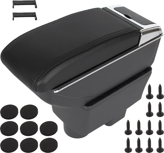 Skoda Roomster 05-15 Armrest Storage Black Eco-leather + Installation Kit