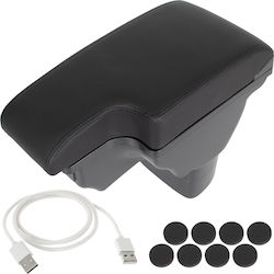 Nissan Juke 10-19 Armrest Storage Usb Hub Black Eco-leather + Mounting Kit + Cable