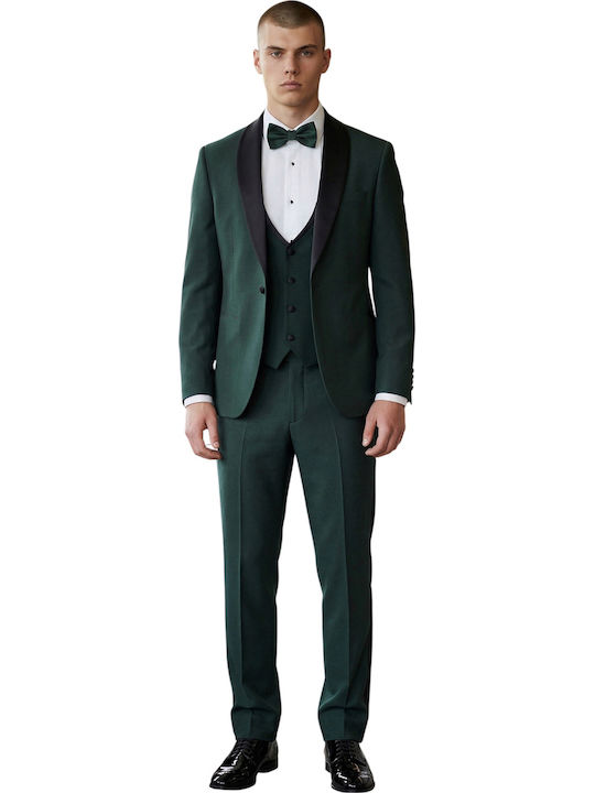 Men's Groom's Suit with Vest Green