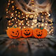Halloween Textil Kürbis Dekorationsset 3 Stück 10x10x11 cm Verschiedene Designs