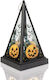 LED Halloween Laterne Kürbis Warmweiß Schwarz Tragbar 9,5x9,5x17 cm 2xAAA