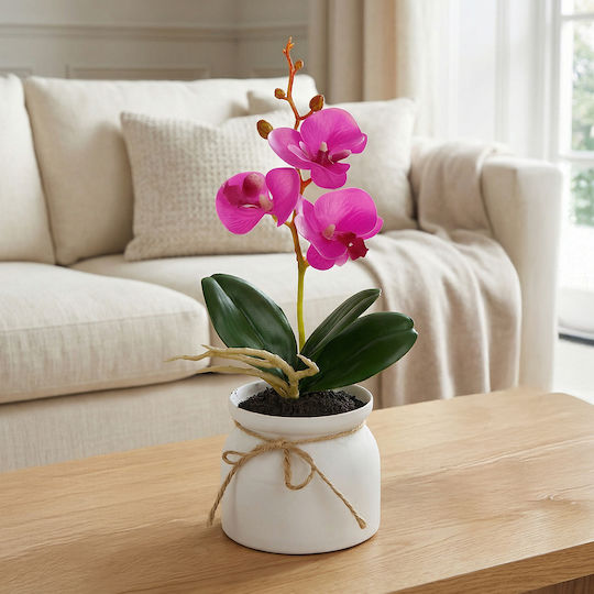 Decorative Artificial Orchid In Pot Natural Look 32.5 Cm