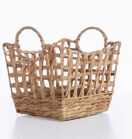 Nef-Nef Homeware Grant Διακοσμητικό Καλάθι Ψάθινο Λευκό 36x26x26.5εκ.