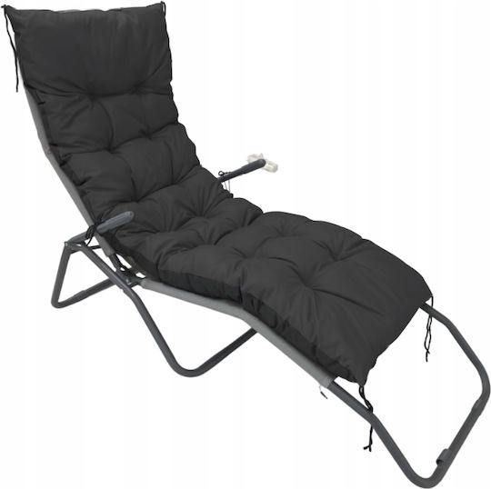 AIO Factory Wasserdichtes Sonnenbank-Kissen Mit Rückenlehne Schwarz 50x180cm