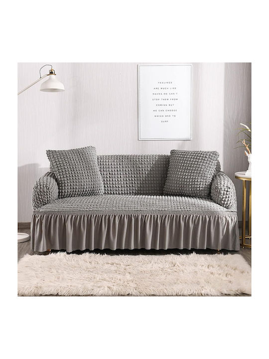 Rebeka Home Ελαστικό Κάλυμμα Τριθέσιου Καναπέ Gray