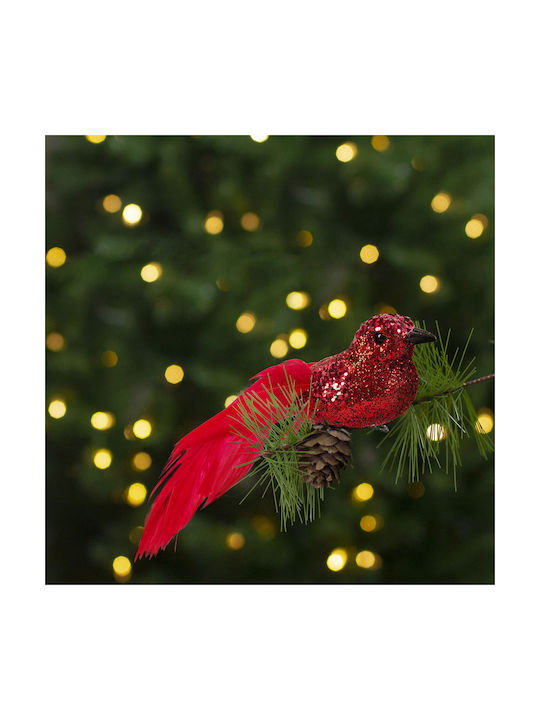 Weihnachtsbaumschmuck Roter Vogel Clip 15 Cm Glitzer Ornament Baum Set 2 Stück