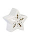 Relaxdays Lumânare Și Suport Pentru Lumânare De Crăciun Ceramic Alb 12x11cm