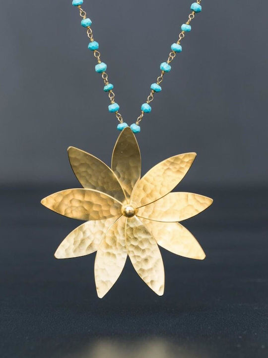 Flower Daisy Handmade Gold Plated Silver 925 Ne...