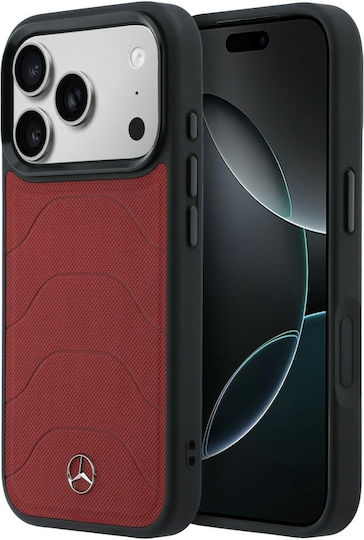 Mercedes-Benz Mercedes-Benz Handyhülle Umschlag Rückseite Leder mit Nackenriemen Rote (iPhone 17 Pro Max)