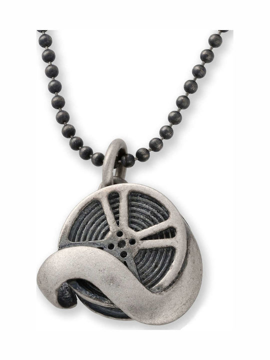 Men's Pendant Movie Reel Handmade Silver 925 Chain Bead 60cm