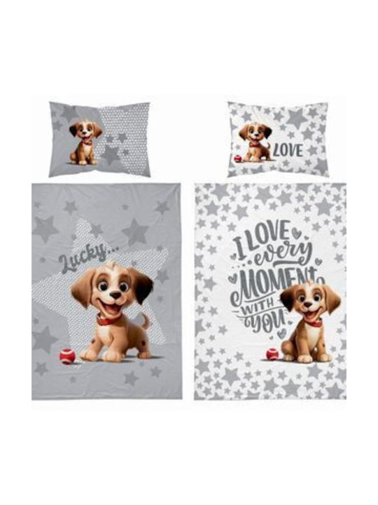 Detexpol Set Cearceaf Pentru Bebeluş Cu Faţă De Pernă Albastră 90x120 cm