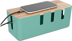 Relaxdays Kabelmanagement-Zubehör Kabelbox Holz...