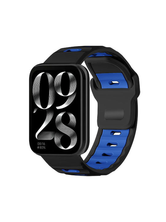 Xiaomi Band 9 Pro Redmi Watch 6 5 Xdfind Flat-head Dual-color Silicone Watch Band Black+royal Blue Xiaomi Band 9 Pro Redmi Watch 6 5 Xdfind Flat-head Dual-color Silicone Watch Band Black+royal Blue