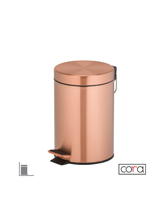 Cora Metallic Bathroom Bin 3l Pink