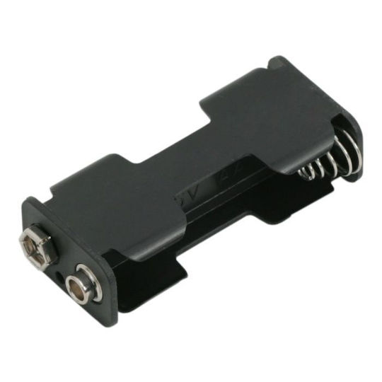 Set 10 Suporturi Pentru Baterii 2 X AA Conexiune 9V Plastic Suport Baterii AA Culoare Neagră Set 10 Bucăți
