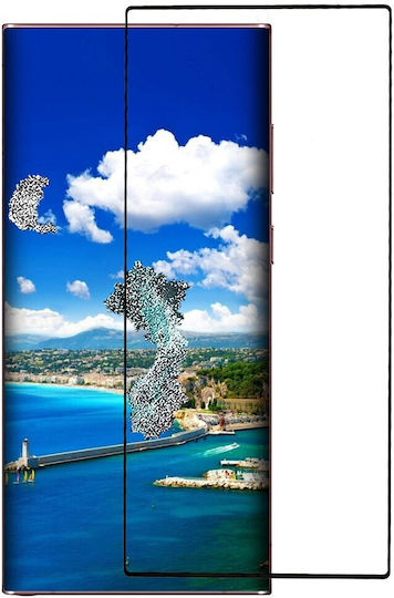 Sticlă Tempered Glass Sclărită Folie Protecție Ecran Acoperire Completă Samsung Galaxy S23 Ultra Suport Amprentă Negru