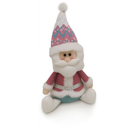 Weihnachtsmann mit Rentier 12x37x20cm