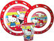 Сет за хранене Hello Kitty Friends от пластмаса червен 3 части