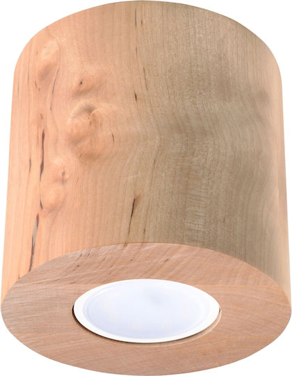 Sollux Φωτιστικό Οροφής Orbis 1 Ξύλο 1xgu10/40w