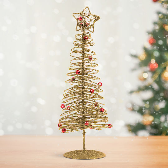 Ornament Decorativ Metalic De Crăciun Pentru Brad 28 Cm Aur