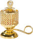 Arzător De Tămâie Cărbune Flippy Aur Metalic Stil Oriental Capac Portabil Pentru Cenușă 14 X 6.5 Cm Aur