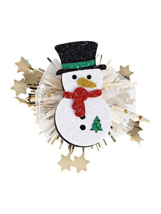 Haarklammer Flippy Weihnachtsbekleidungsaccessoires Schneemann Muster Stoff 8,5 x 8,8 cm Mehrfarbig