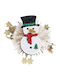 Haarklammer Flippy Weihnachtsbekleidungsaccessoires Schneemann Muster Stoff 8,5 x 8,8 cm Mehrfarbig