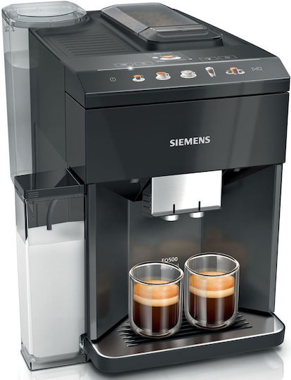Siemens EQ.500 Automatic Espresso Coffee Machine 1500W Power 15bar Pressure for Cappuccino with Grinder Piano Black TQ515D09